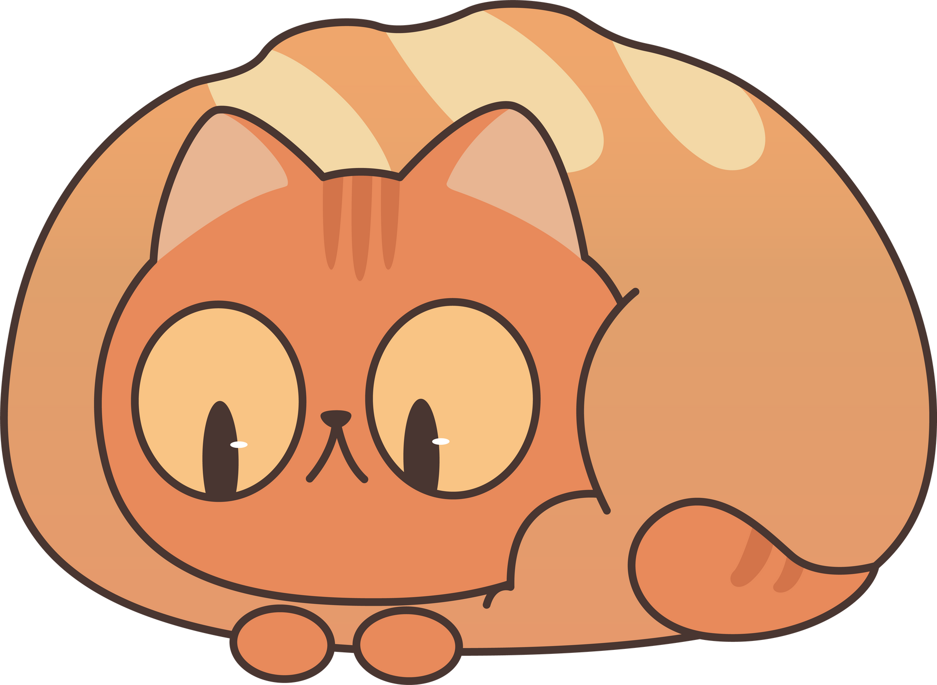 Cute Sticker Style Cat with Bread